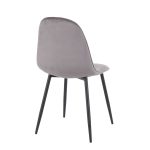 Pebble Black Steel Grey Velvet Contemporary Chairs (Set of 2) 17 Pebble Black Steel Grey Velvet Contemporary Chairs (Set of 2)