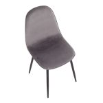 Pebble Black Steel Grey Velvet Contemporary Chairs (Set of 2) 20 Pebble Black Steel Grey Velvet Contemporary Chairs (Set of 2)
