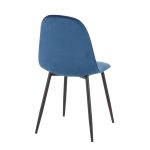 Pebble Black Steel and Blue Velvet Contemporary Chairs (Set of 2) 13 Pebble Black Steel and Blue Velvet Contemporary Chairs (Set of 2)