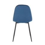 Pebble Black Steel and Blue Velvet Contemporary Chairs (Set of 2) 14 Pebble Black Steel and Blue Velvet Contemporary Chairs (Set of 2)