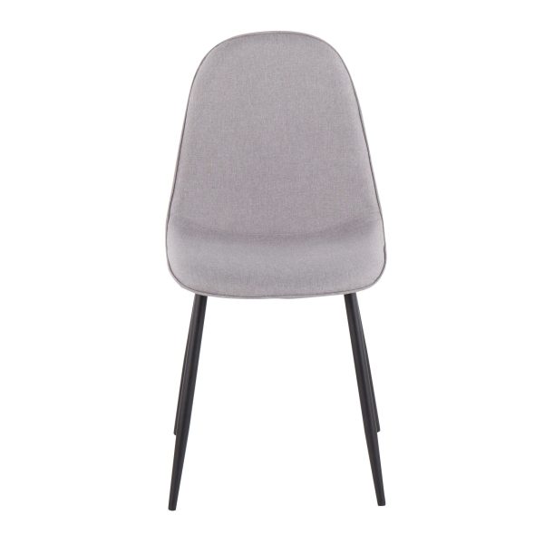 Pebble Black Steel and Light Grey Contemporary Chairs Set of 2 10