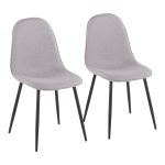 Pebble Black Steel and Light Grey Contemporary Chairs (Set of 2) 18 Pebble Black Steel and Light Grey Contemporary Chairs (Set of 2)
