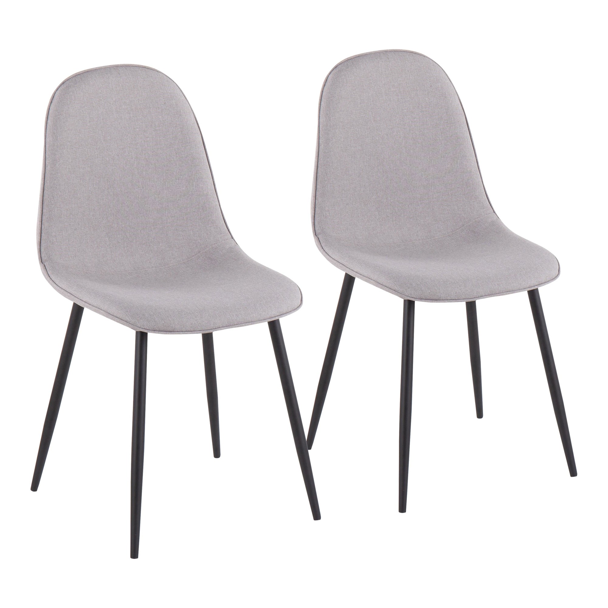 Pebble Black Steel and Light Grey Contemporary Chairs (Set of 2) 5 Pebble Black Steel and Light Grey Contemporary Chairs (Set of 2) - Image 5
