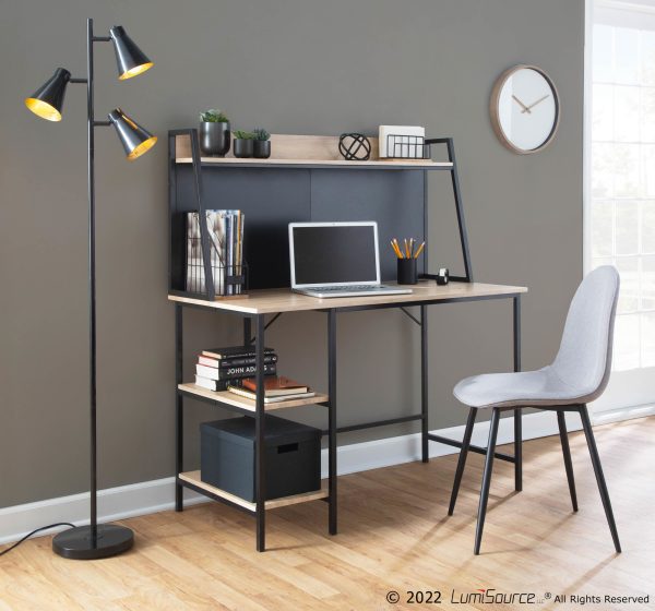 Pebble Black Steel and Light Grey Contemporary Chairs Set of 2