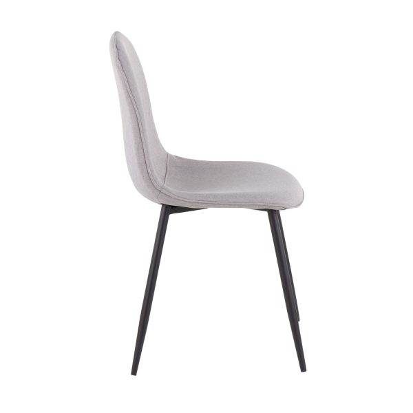 Pebble Black Steel and Light Grey Contemporary Chairs Set of 2 7