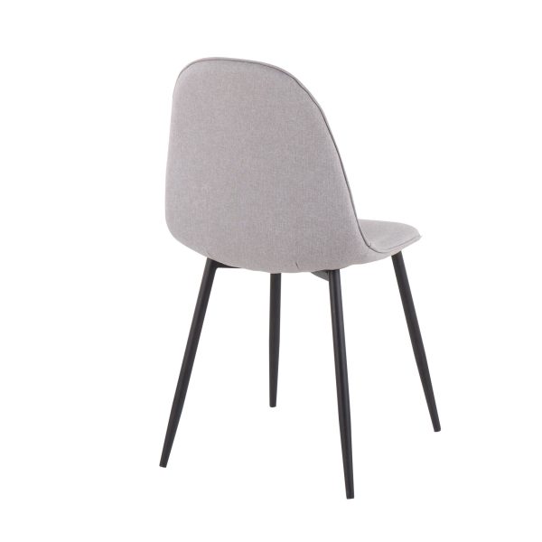 Pebble Black Steel and Light Grey Contemporary Chairs Set of 2 8