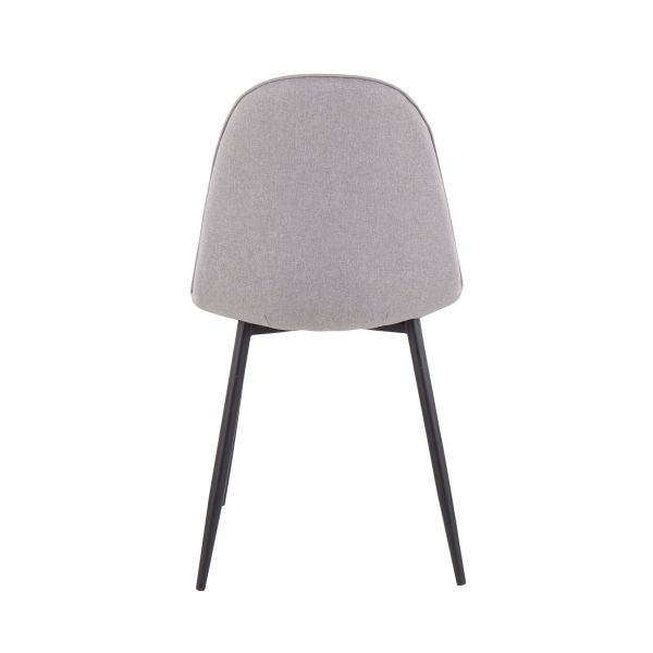 Pebble Black Steel and Light Grey Contemporary Chairs Set of 2 9
