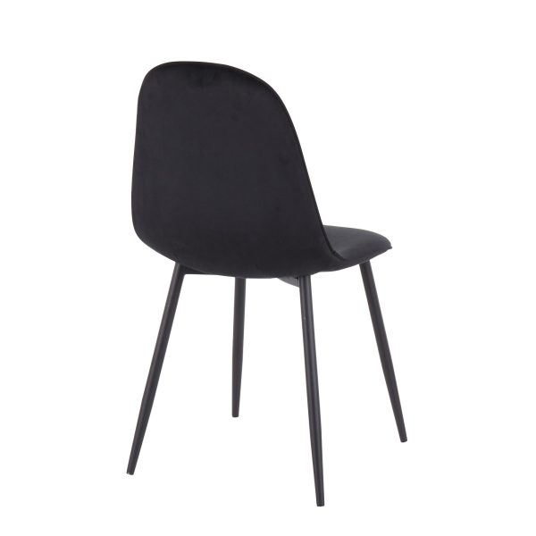 Pebble Black Velvet Contemporary Dining Chairs Set of 2 10
