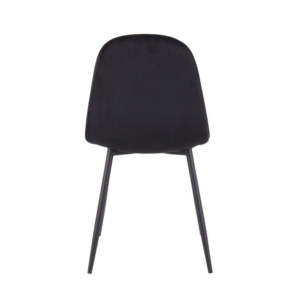 Pebble Black Velvet Contemporary Dining Chairs Set of 2 11