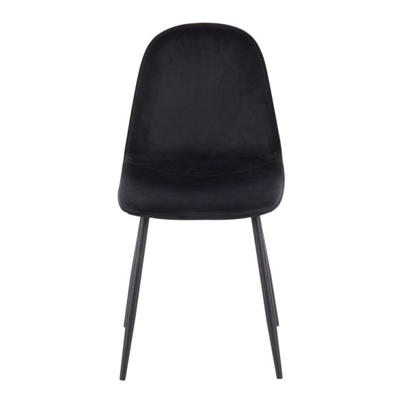 Pebble Black Velvet Contemporary Dining Chairs Set of 2 12