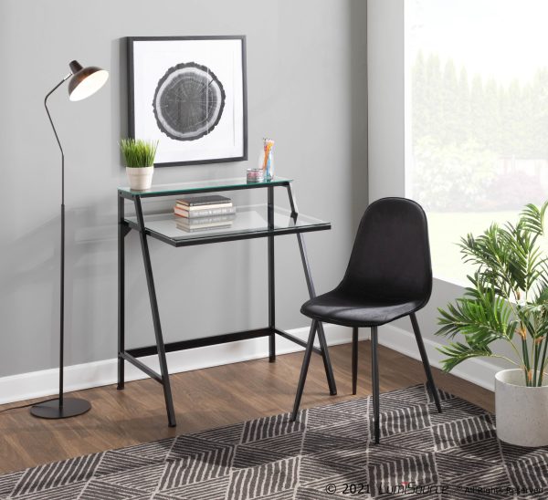 Pebble Black Velvet Contemporary Dining Chairs Set of 2 4