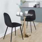 Pebble Black Velvet Contemporary Dining Chairs (Set of 2) 20 Pebble Black Velvet Contemporary Dining Chairs (Set of 2)