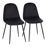 Pebble Black Velvet Contemporary Dining Chairs (Set of 2) 21 Pebble Black Velvet Contemporary Dining Chairs (Set of 2)