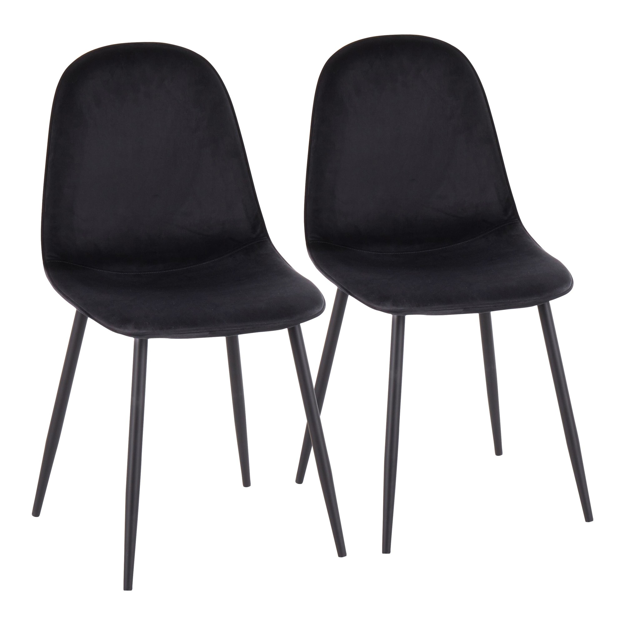 Pebble Black Velvet Contemporary Dining Chairs (Set of 2) 7 Pebble Black Velvet Contemporary Dining Chairs (Set of 2) - Image 7