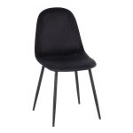 Pebble Black Velvet Contemporary Dining Chairs (Set of 2) 22 Pebble Black Velvet Contemporary Dining Chairs (Set of 2)