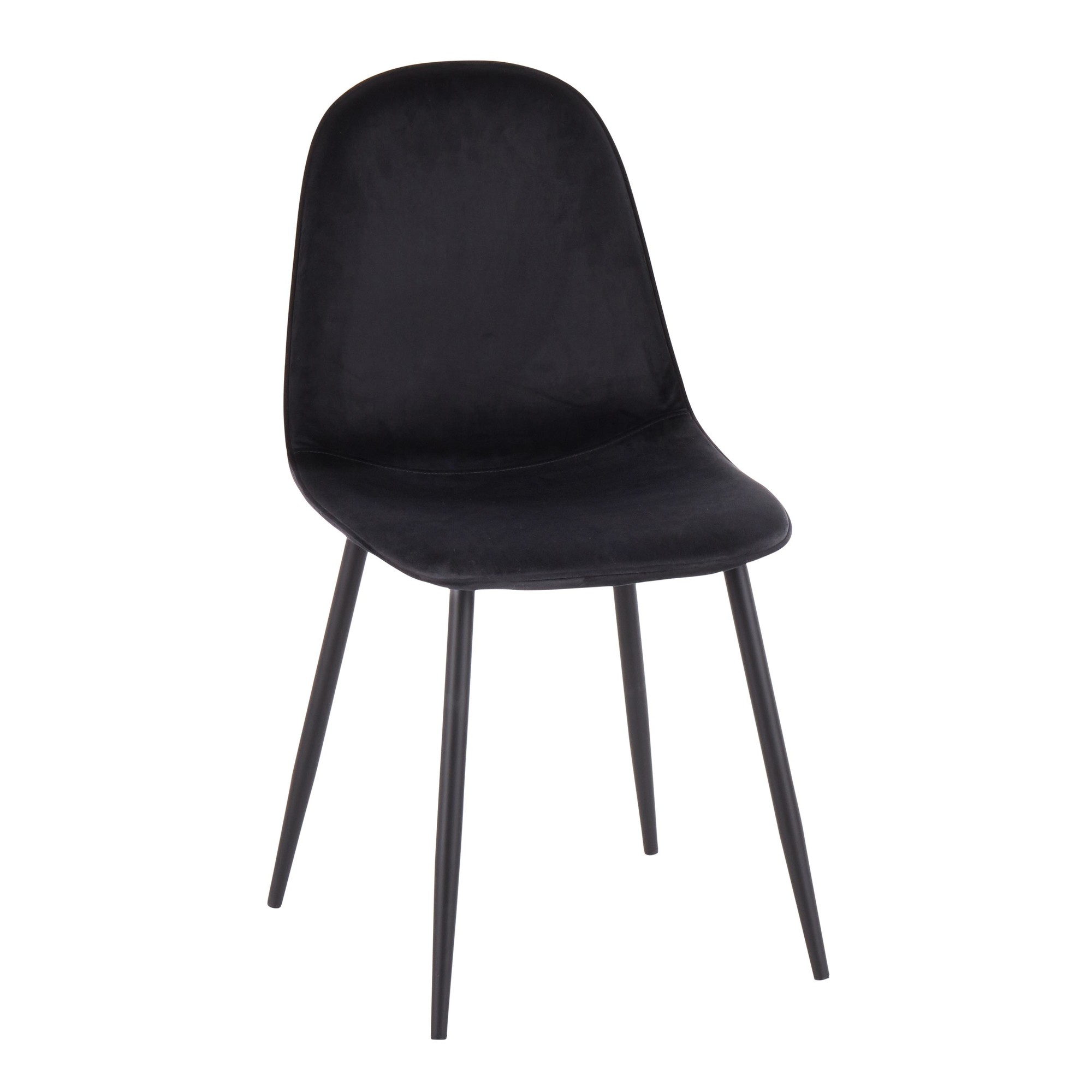 Pebble Black Velvet Contemporary Dining Chairs (Set of 2) 8 Pebble Black Velvet Contemporary Dining Chairs (Set of 2) - Image 8