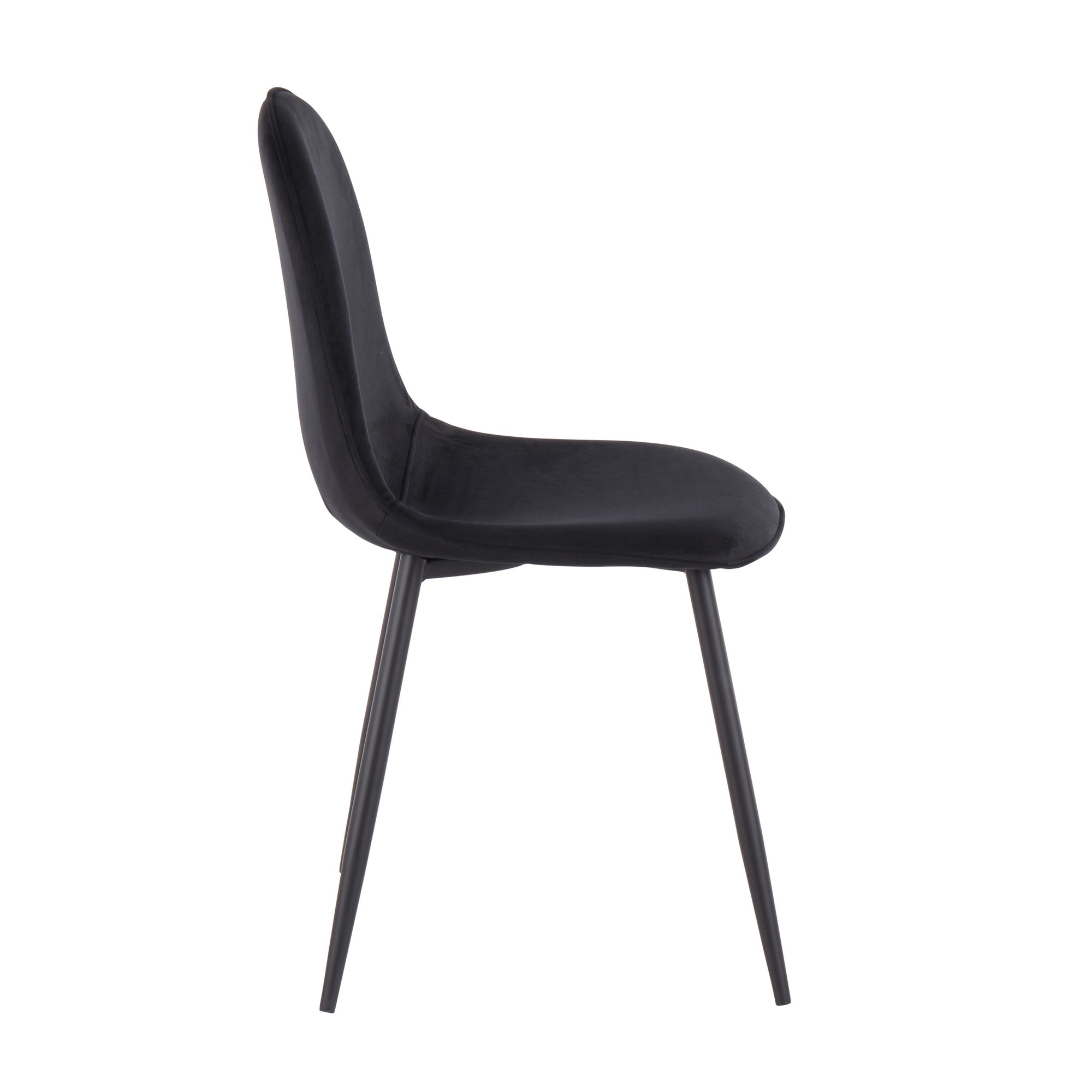 Pebble Black Velvet Contemporary Dining Chairs (Set of 2) 9 Pebble Black Velvet Contemporary Dining Chairs (Set of 2) - Image 9