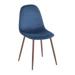 Pebble Blue Velvet Walnut Contemporary Accent Chairs (Set of 2) 16 Pebble Blue Velvet Walnut Contemporary Accent Chairs (Set of 2)
