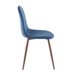 Pebble Blue Velvet Walnut Contemporary Accent Chairs (Set of 2) 17 Pebble Blue Velvet Walnut Contemporary Accent Chairs (Set of 2)