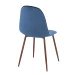 Pebble Blue Velvet Walnut Contemporary Accent Chairs (Set of 2) 18 Pebble Blue Velvet Walnut Contemporary Accent Chairs (Set of 2)