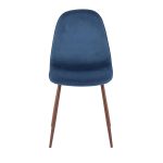 Pebble Blue Velvet Walnut Contemporary Accent Chairs (Set of 2) 20 Pebble Blue Velvet Walnut Contemporary Accent Chairs (Set of 2)