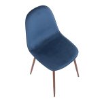 Pebble Blue Velvet Walnut Contemporary Accent Chairs (Set of 2) 21 Pebble Blue Velvet Walnut Contemporary Accent Chairs (Set of 2)