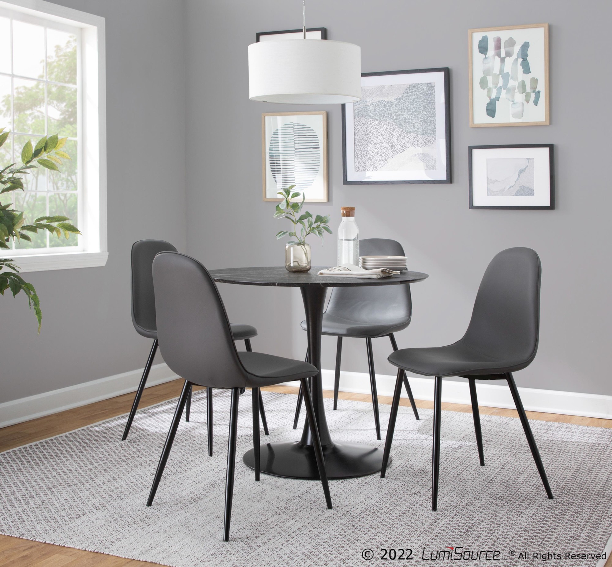 Pebble Contemporary Black Marble Round Dining Table 8 Pebble Contemporary Black Marble Round Dining Table - Image 8