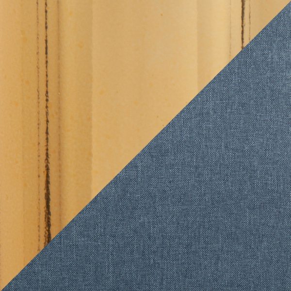 Pebble Contemporary Gold Steel Blue Fabric Dining Chairs Set of 2 4