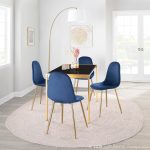 Pebble Contemporary Gold and Blue Velvet Chairs (Set of 2) 15 Pebble Contemporary Gold and Blue Velvet Chairs (Set of 2)