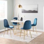 Pebble Contemporary Gold and Blue Velvet Chairs (Set of 2) 14 Pebble Contemporary Gold and Blue Velvet Chairs (Set of 2)