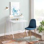 Pebble Contemporary Gold and Blue Velvet Chairs (Set of 2) 16 Pebble Contemporary Gold and Blue Velvet Chairs (Set of 2)