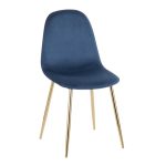 Pebble Contemporary Gold and Blue Velvet Chairs (Set of 2) 19 Pebble Contemporary Gold and Blue Velvet Chairs (Set of 2)