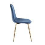 Pebble Contemporary Gold and Blue Velvet Chairs (Set of 2) 20 Pebble Contemporary Gold and Blue Velvet Chairs (Set of 2)