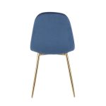 Pebble Contemporary Gold and Blue Velvet Chairs (Set of 2) 22 Pebble Contemporary Gold and Blue Velvet Chairs (Set of 2)