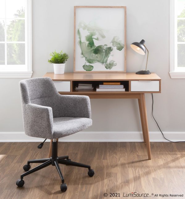 Pebble Contemporary Natural Wood Double Desk 1