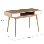Pebble Contemporary Natural Wood Double Desk 25 Pebble Contemporary Natural Wood Double Desk