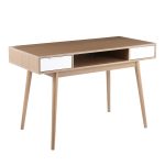 Pebble Contemporary Natural Wood Double Desk 18 Pebble Contemporary Natural Wood Double Desk