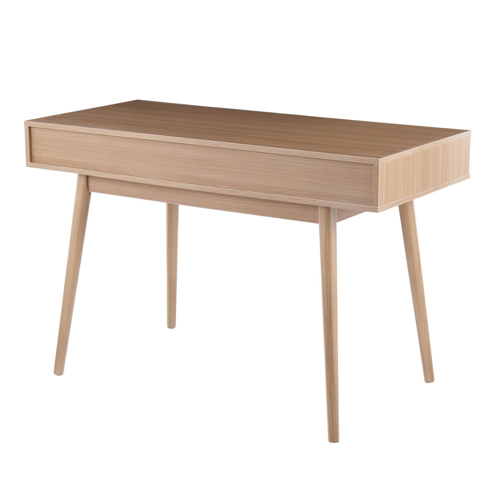 Pebble Contemporary Natural Wood Double Desk 7 Pebble Contemporary Natural Wood Double Desk - Image 7