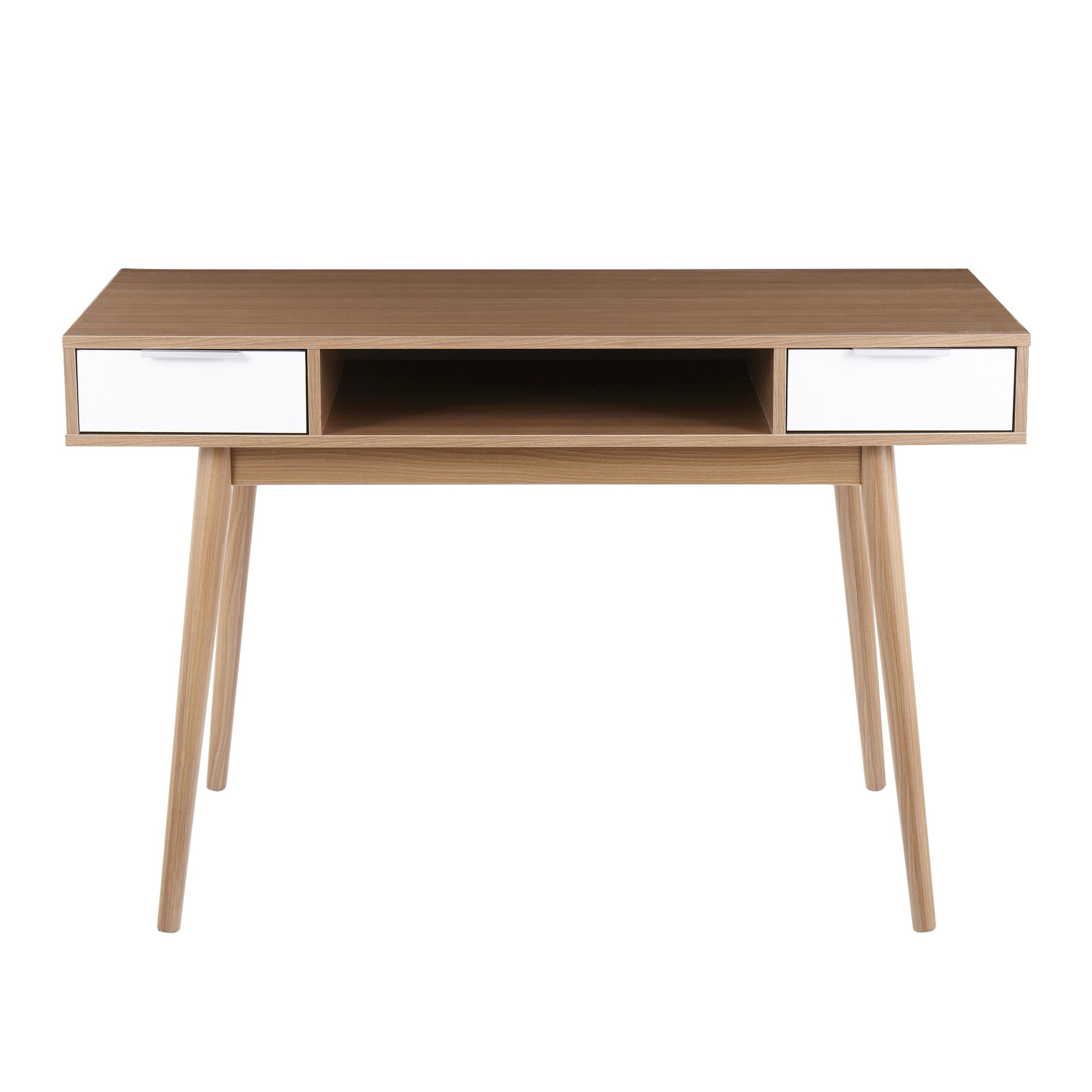 Pebble Contemporary Natural Wood Double Desk 9 Pebble Contemporary Natural Wood Double Desk - Image 9