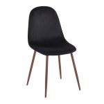 Pebble Contemporary Walnut Black Velvet Dining Chairs (Set of 2) 17 Pebble Contemporary Walnut Black Velvet Dining Chairs (Set of 2)