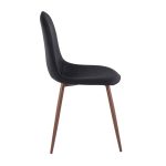 Pebble Contemporary Walnut Black Velvet Dining Chairs (Set of 2) 18 Pebble Contemporary Walnut Black Velvet Dining Chairs (Set of 2)