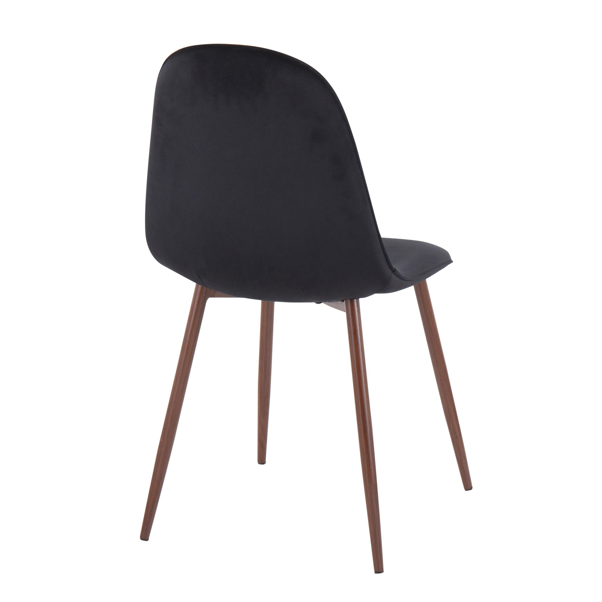 Pebble Contemporary Walnut Black Velvet Dining Chairs (Set of 2) 7 Pebble Contemporary Walnut Black Velvet Dining Chairs (Set of 2) - Image 7