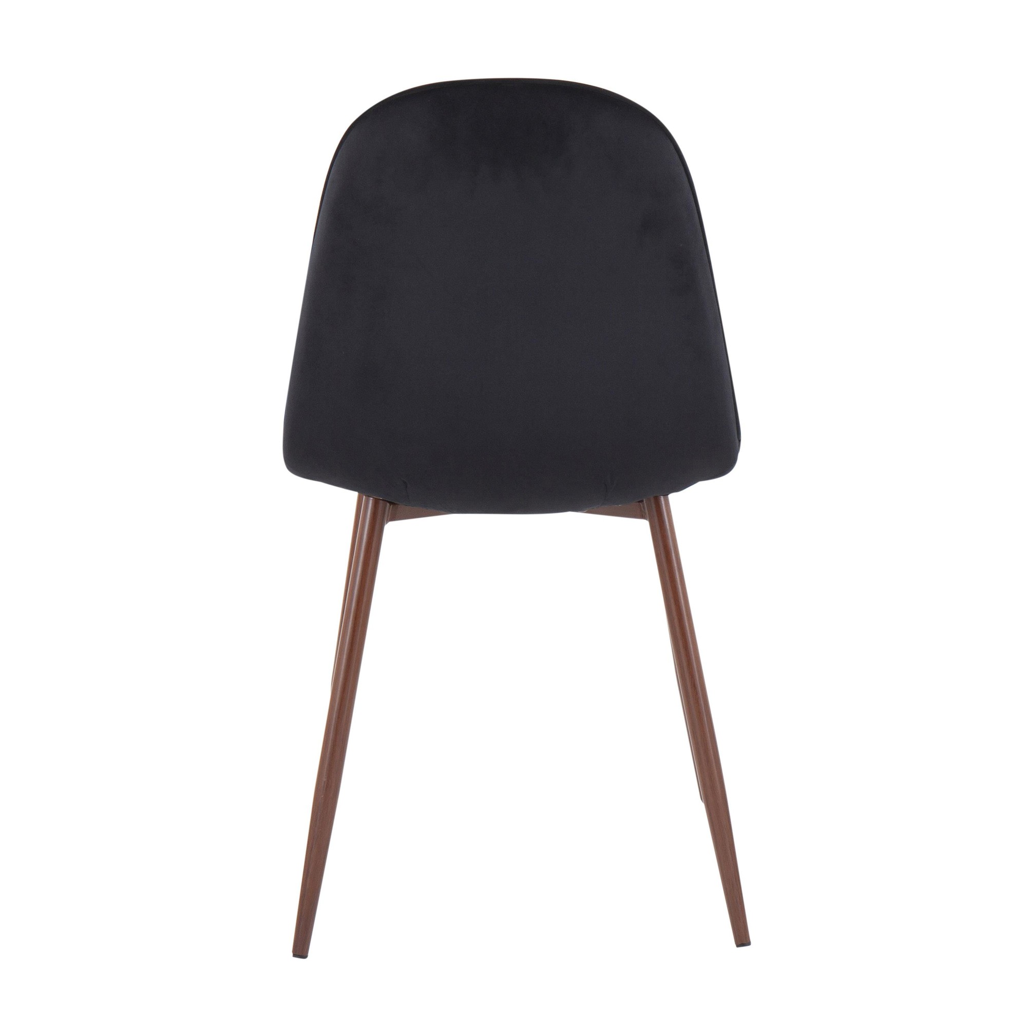 Pebble Contemporary Walnut Black Velvet Dining Chairs (Set of 2) 8 Pebble Contemporary Walnut Black Velvet Dining Chairs (Set of 2) - Image 8