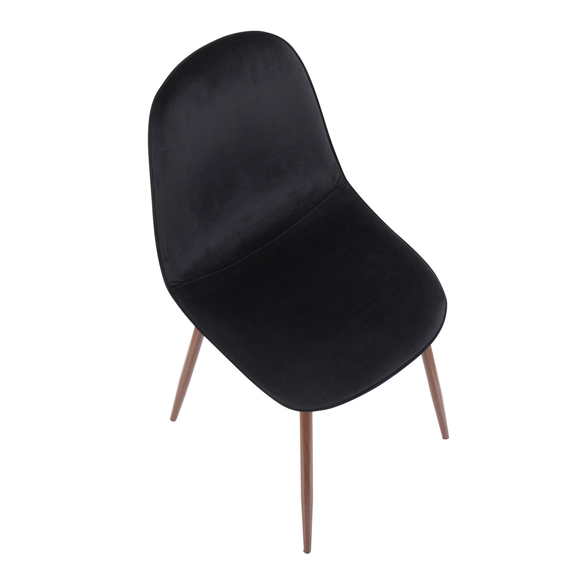 Pebble Contemporary Walnut Black Velvet Dining Chairs (Set of 2) 10 Pebble Contemporary Walnut Black Velvet Dining Chairs (Set of 2) - Image 10