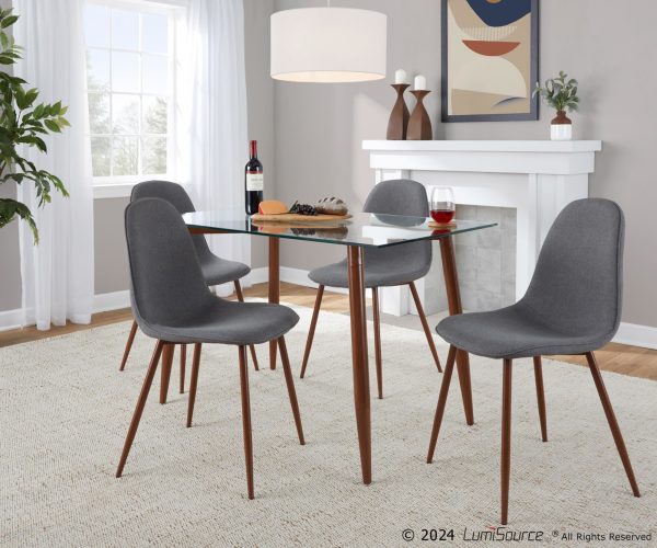 Pebble Contemporary Walnut and Charcoal Dining Chairs Set of 2 1