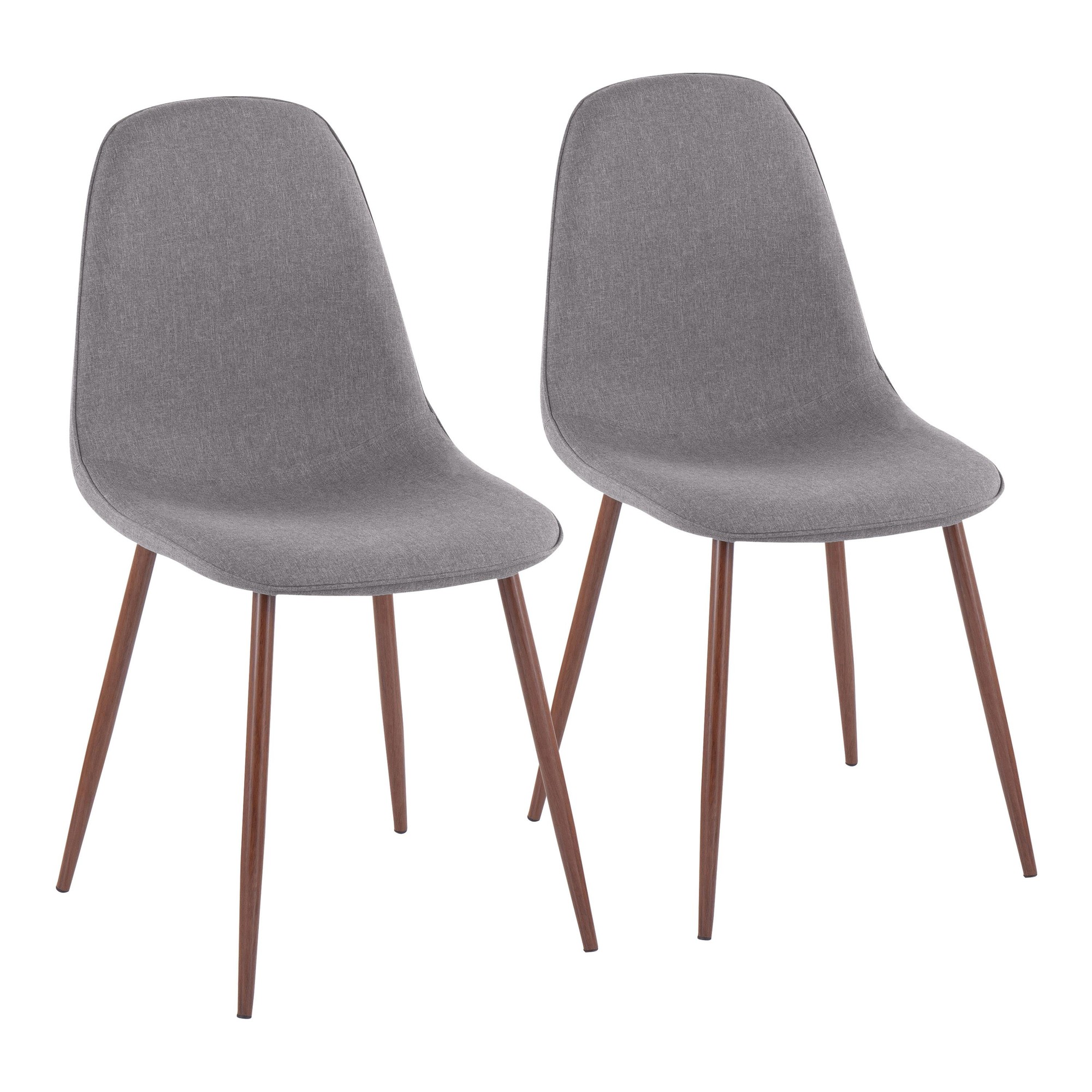 Pebble Contemporary Walnut and Charcoal Dining Chairs (Set of 2) 3 Pebble Contemporary Walnut and Charcoal Dining Chairs (Set of 2) - Image 3