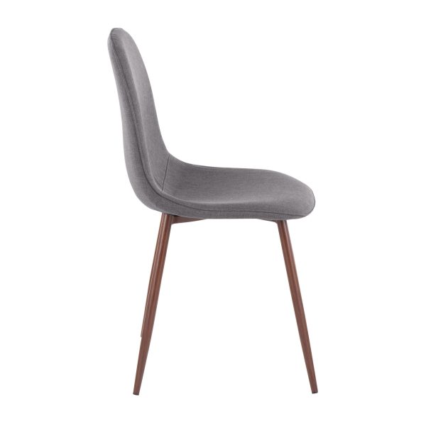Pebble Contemporary Walnut and Charcoal Dining Chairs Set of 2 4