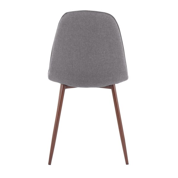 Pebble Contemporary Walnut and Charcoal Dining Chairs Set of 2 6
