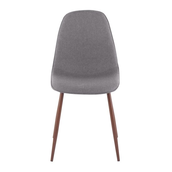 Pebble Contemporary Walnut and Charcoal Dining Chairs Set of 2 7