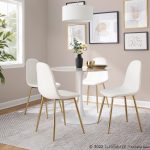 Pebble Contemporary White Marble Veneer Round Dining Table 13 Pebble Contemporary White Marble Veneer Round Dining Table